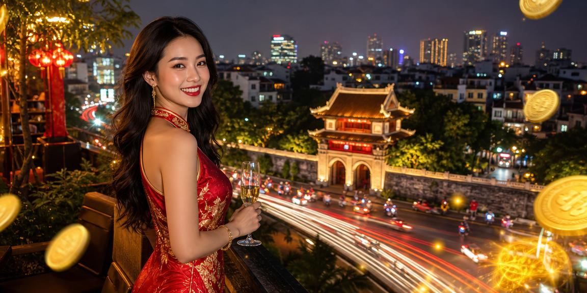 Quang cảnh cá cược thể thao về đêm tại Hà Nội với ánh đèn neon rực rỡ